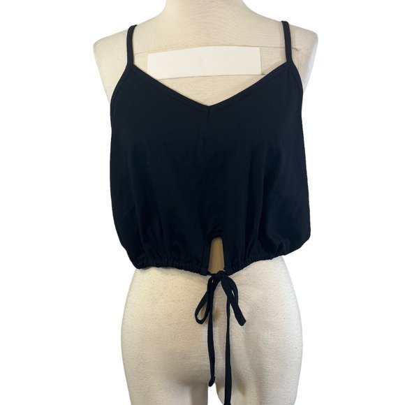 BP Black V Neck Spaghetti Strap Tie Waist‎ Crop Top (XS) - Picture 8 of 8